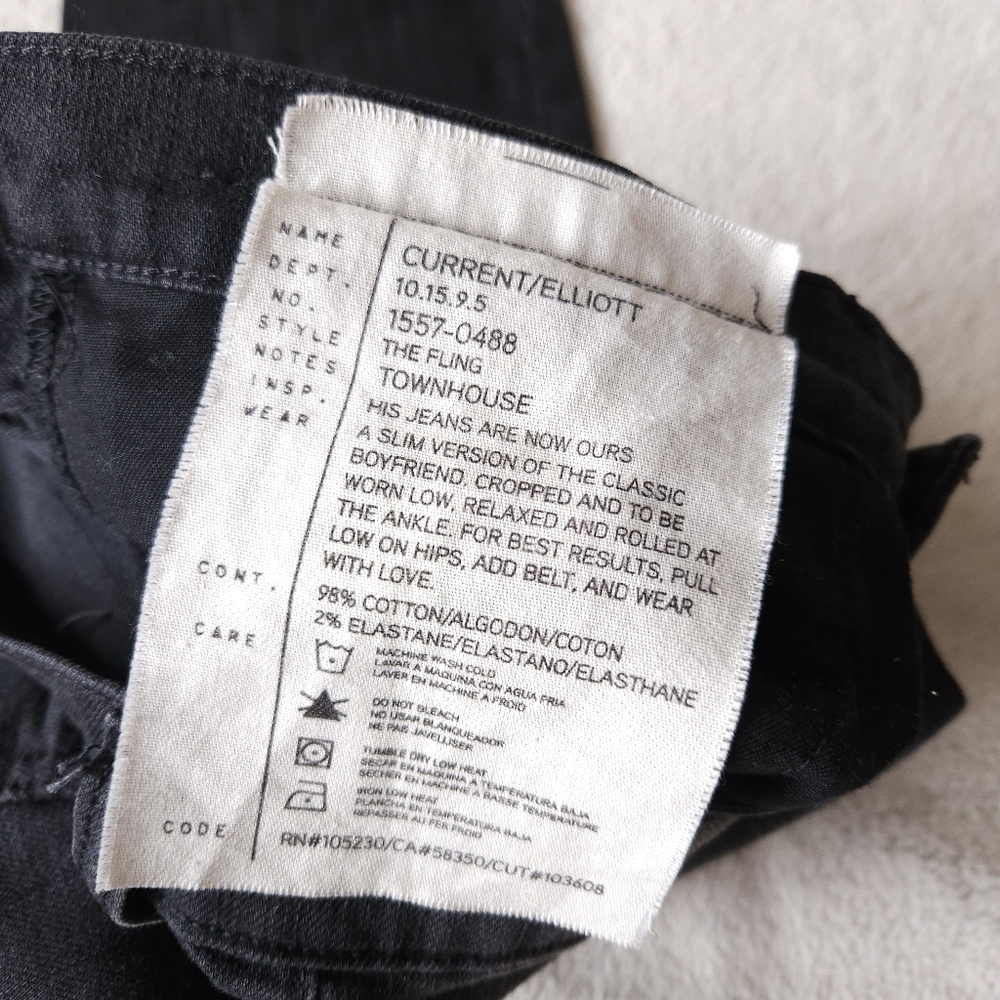 🇺🇸 CURRENT/ELLIOTT The Fling Slim Boyfriend Jean Size 25 - Picture 10 of 16